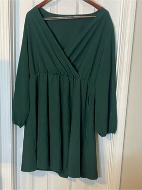 SHEIN Curve Emerald Green babydoll style evening dress